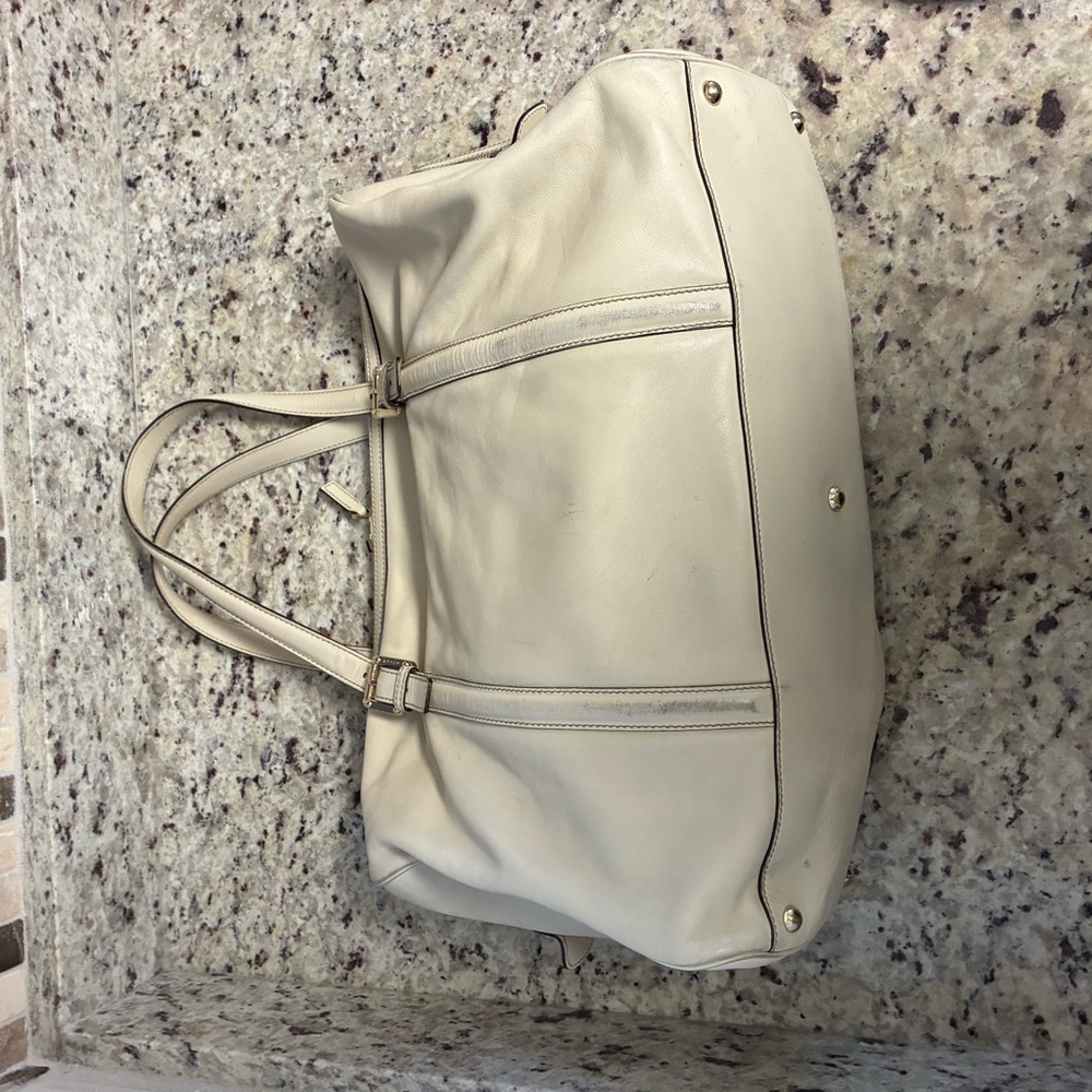 Gucci Britt Boston Cream Leather Women's Bag - Picture 5 of 12